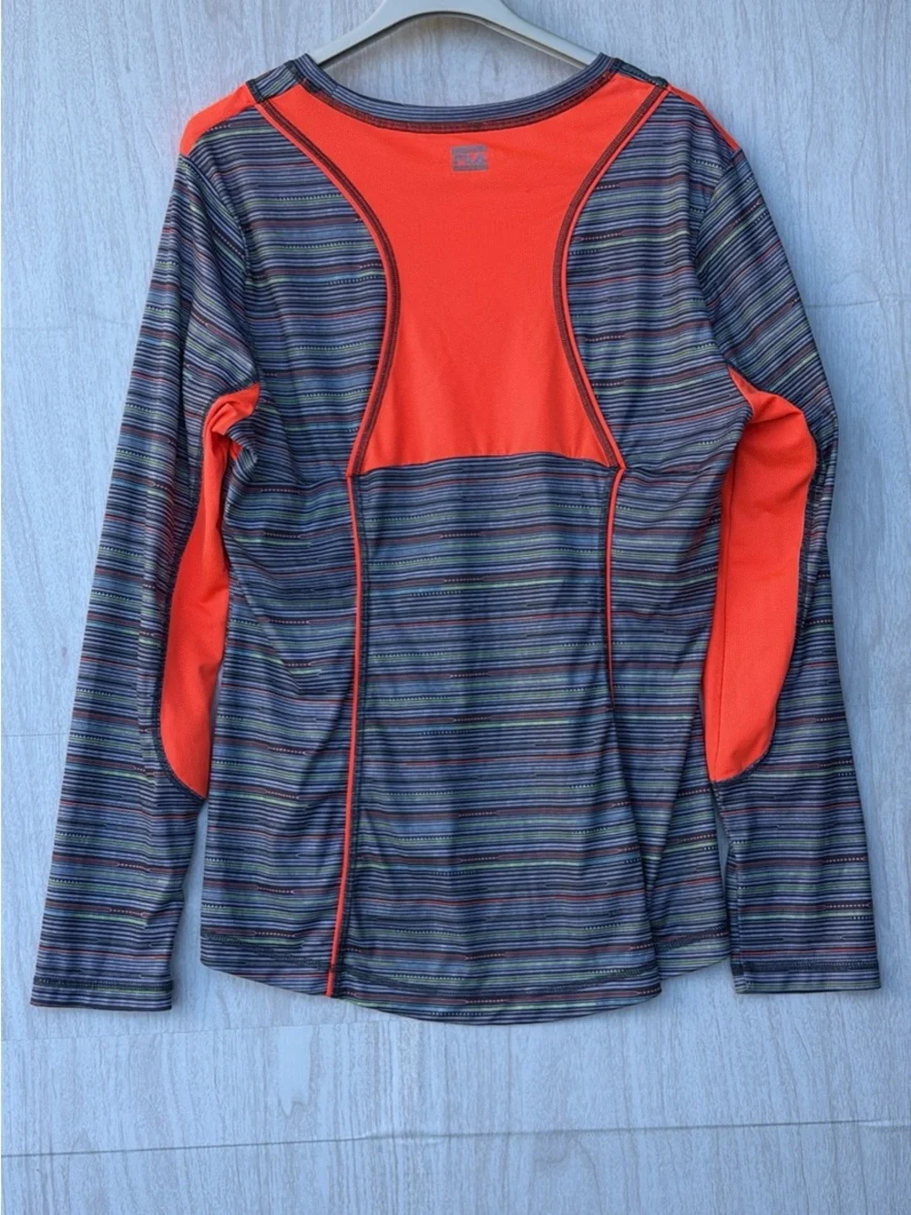 Fila Men's Long-Sleeve Rash Guard with Orange Accents